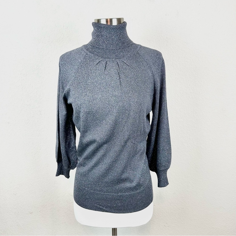 Express Gray Shimmer Turtleneck Sweater